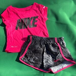 Nike Dri-FIT Hot Pink Tee with Black Lettering